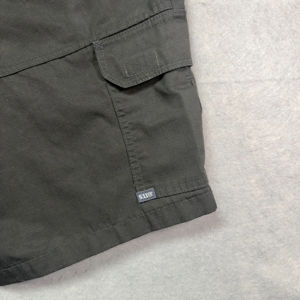 5.11‎ Tactical Mens Black Ripstop Cargo Shorts 42x10 Elastic Waist Multi-Pocket